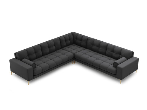 Cosmopolitan Design Symmetrische hoekbank Bali 6-zits, structurele stof, donkergrijs - 256x256x75cm