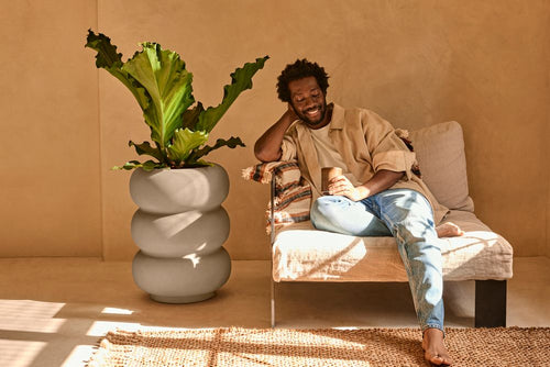 Elho Amber Roll High Beige - Ø43cm - vtwonen shop