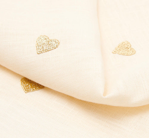 Return to Sender Servetten 40 x 40 cm gouden hartjes - set van 2- 100% linnen - vtwonen shop
