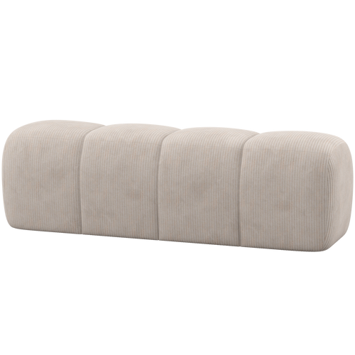 WOOOD eetbankje 164 cm Mojo - Ribstof - Ecru - 49x164x45 - vtwonen shop