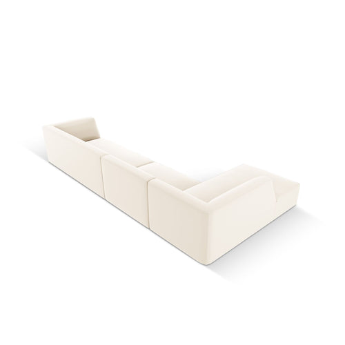 Cosmopolitan Design - Modulaire hoekbank links Siena 5-zits, imitatieleer lichtbeige - 180x366x69cm