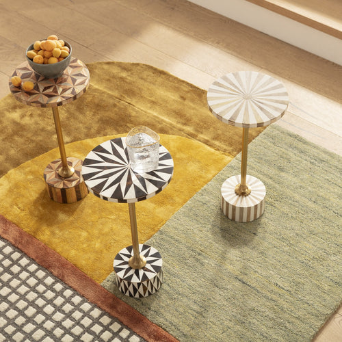 Kare Design Bijzettafel Domero Cirque Ø40cm Goud Wit