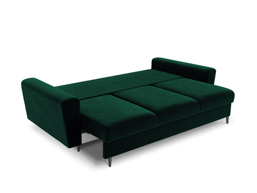 Cosmopolitan Design Slaapbank met opbergdoos Kyoto 3-zits, flueel, flessengroen - 100x235x88cm