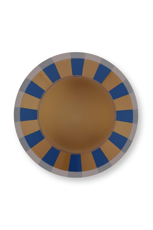 Pip Studio Vaas Stripes - Metaal - Blauw/ Goud - 24x29cm - vtwonen shop