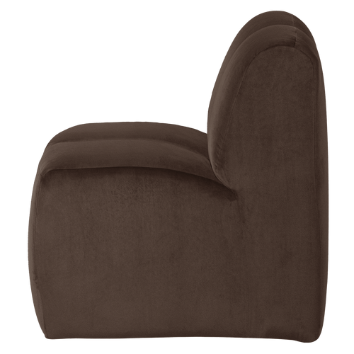 WOOOD eetbank 84 cm met rugleuning Mojo - Velvet - Bruin - 83x84x73