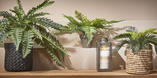Mica Decorations Cycas Palm Kunstplant in Bloempot Stan - H37 x Ø44 cm - Groen