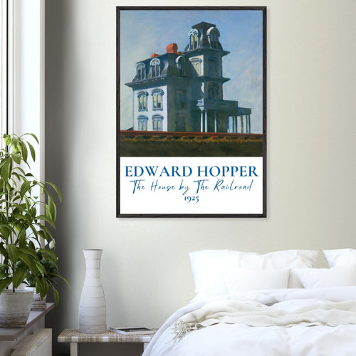 Artfulprints Poster Edward Hopper - The house by the railroad   - 30x40 cm - Blauw
