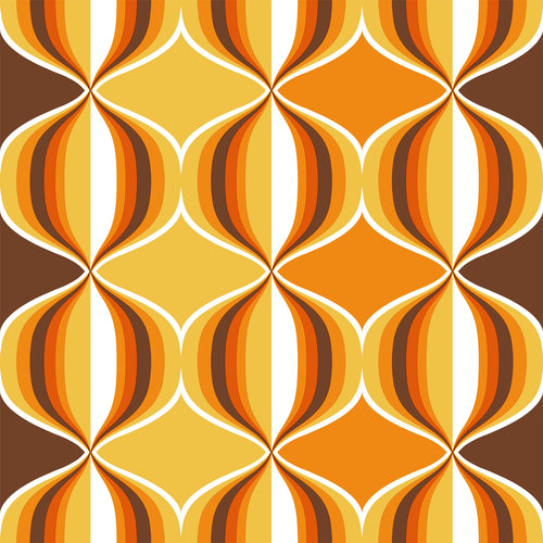 Sanders & Sanders behang retro ornamenten geel, bruin en oranje - 53 cm x 10.05 m - 935269 - vtwonen shop