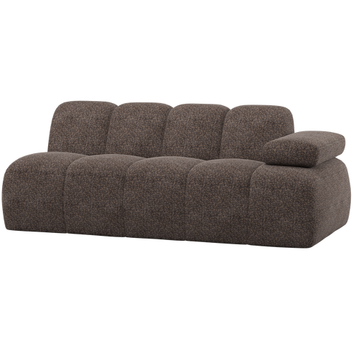 WOOOD 2-zits element bank arm rechts Mojo - Wollig - Bruin - 74x204x97