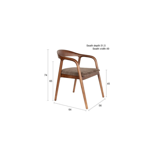 Housecraft Living Melody Eetkamerstoelen Bruin - Set van 2