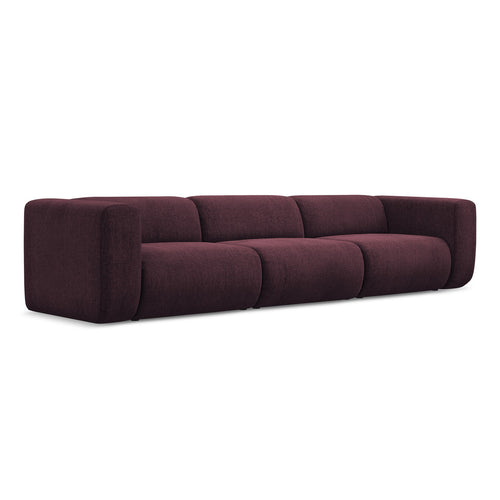 LaMiaSofa 4-zits bank Bari - chenille stof - bordeaux - 319x89x70