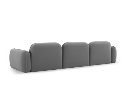 Cosmopolitan Design Modulaire bank Sydney 4-zits, flueel, lichtgrijs - 90x320x70cm