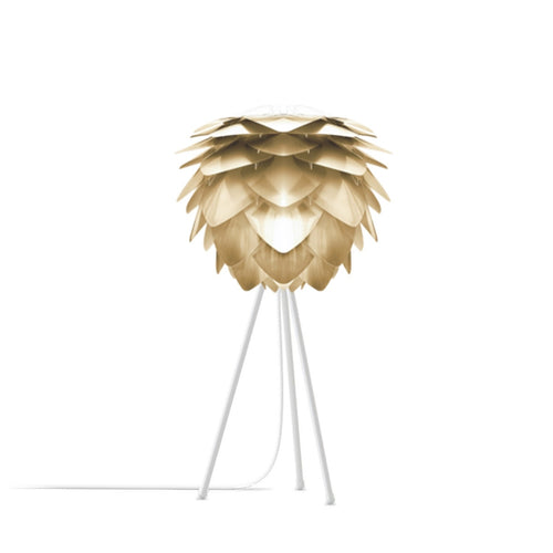 Umage Silvia Mini tafellamp brushed brass - met tripod wit - Ø 32 cm