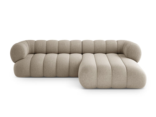 Cosmopolitan Design Hoekbank Koge 5-zits, chenille donkerbeige - 165x270x70cm