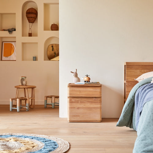 Tikamoon Nachtkastje voor kinderen van massief teakhout - Naturel - vtwonen shop