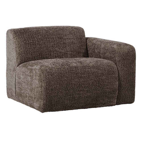 WOOOD 1-zits bank arm rechts Mojo Base - Wollig - Bruin - 74x105x97