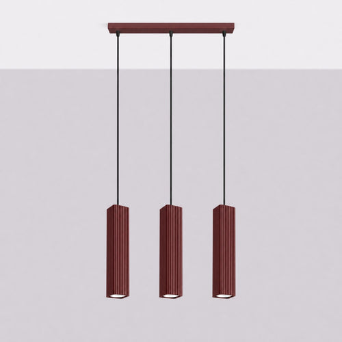 Sollux Lighting Hanglamp RAYO 3L bordeaux - 45x6x98cm