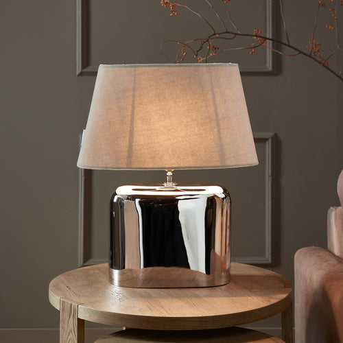 Rivièra Maison Cooper Table Lamp - Roestvrij Staal, Ijzer - Zilver - vtwonen shop