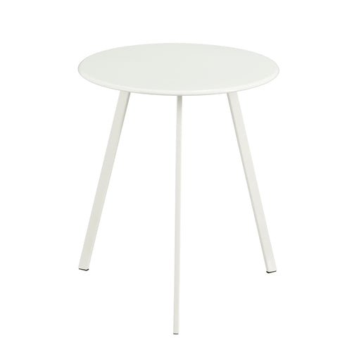 MMica Decorations Seatle Bijzettafel voor Buiten - Salontafel Rond - Plantentafel en Koffietafel - H45 x D38 cm - IJzer - Wit