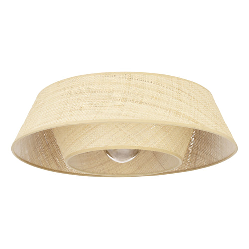 EGLO plafondlamp Marford - e27 - ø 50 cm - zwart/natuur/raffia - vtwonen shop