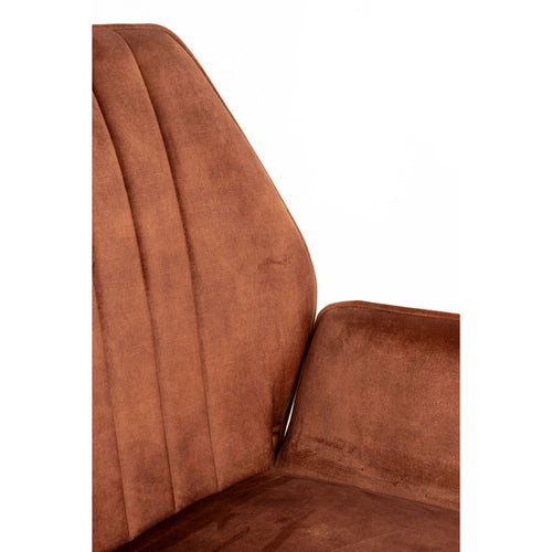 Housecraft Living Jamie Eetkamerstoelen met armleuning Rust/ Bruin - Set van 2