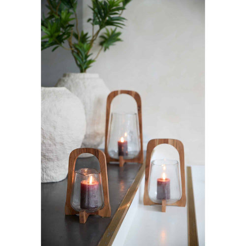 Light & Living windlicht Anosy - bruin - Ø26cm