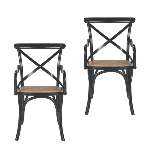 Signature - BISTROT Set van 2 bridge fauteuils - Zwart - 62x89x51 cm