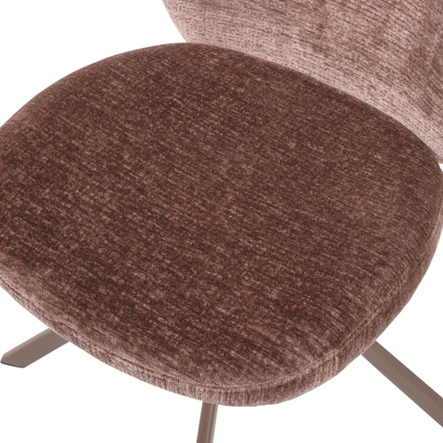 WOOOD eetkamerstoelen Femke - Chenille - Bruin- Set van 2