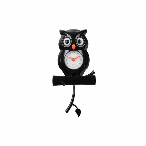 Karlsson wandklok Owl Pendulum - zwart - 20x8.5x37.5cm - vtwonen shop