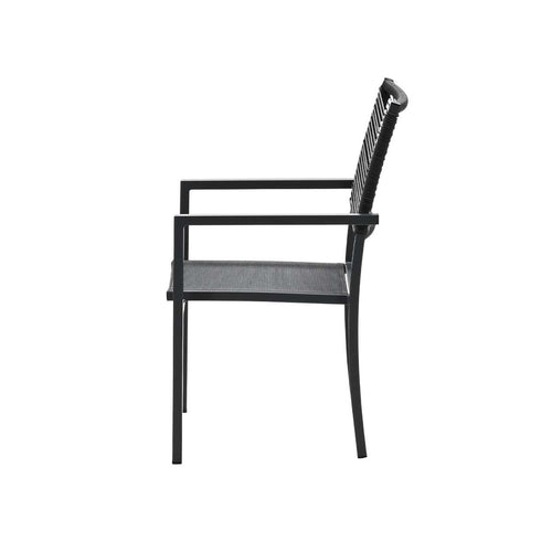 Garden Impressions tuinstoel Tess zwart - 2 stuks - stapelbaar