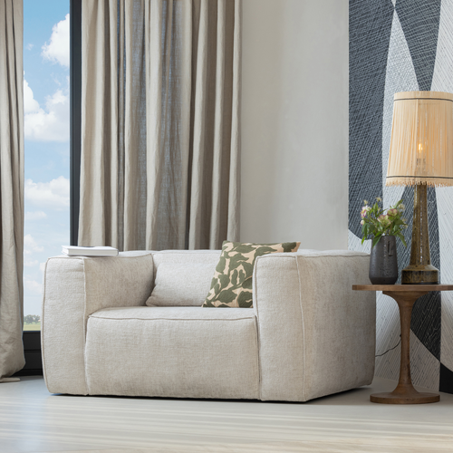 WOOOD fauteuil Bean - Grove Melange - Naturel - 74x146x98 - vtwonen shop