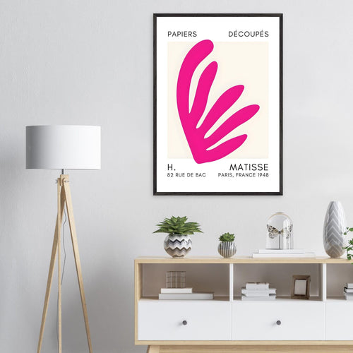 Artfulprints Poster Matisse – Aquatic impression pink   - A4 21x29.7 cm - Roze