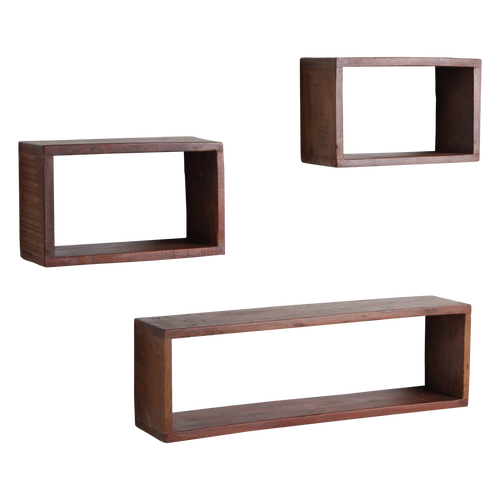 Raw Materials open wandplank - FSC-gerecycled hout - 70x15x22 cm - vtwonen shop