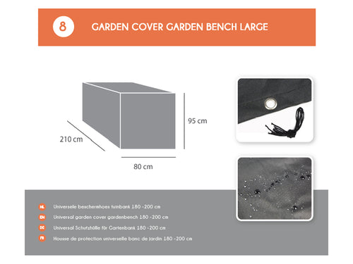 MaximaVida tuinbank beschermhoes London 180 cm - 200 cm zwart - zware uitvoering - vtwonen shop