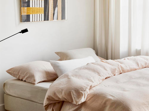 Yumeko dekbedovertrek gewassen linnen dusty rose 140x220 + 1/60x70 - vtwonen shop