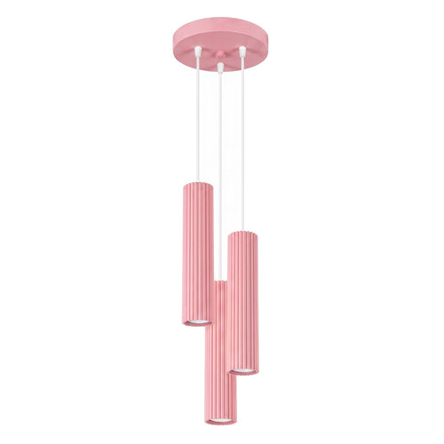 Sollux Lighting Hanglamp KARBON 3P roze - 19,5x19,5x108cm
