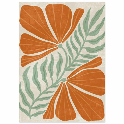 Artfulprints Poster Boho – Orange florals   - 50x70 cm - Oranje