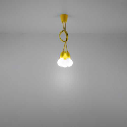 Sollux Lighting Hanglamp DIEGO 3 geel - 15x15x90cm