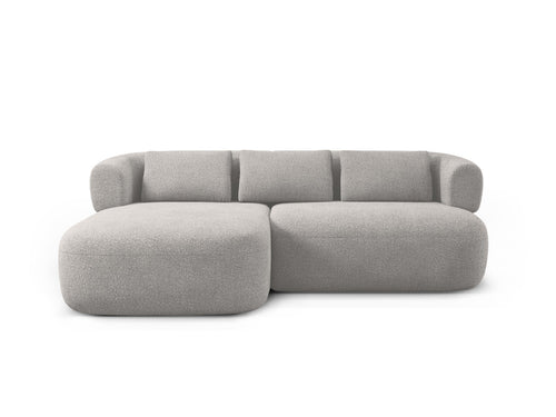 Micadoni linker hoekbank Jenny 5-zits, boucle lichtgrijs - 145x200x73cm