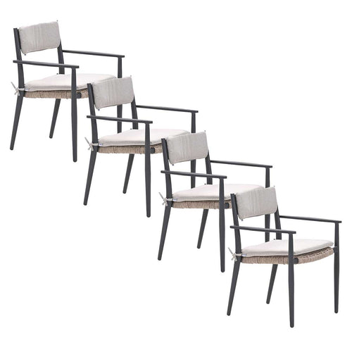 Garden Impressions tuinstoel Lily donker grijs - 4 stuks - vtwonen shop