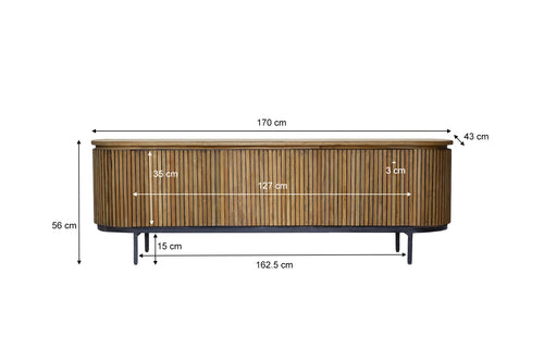 Livingfurn tv-meubel Lausanne - teakhout - 170cm
