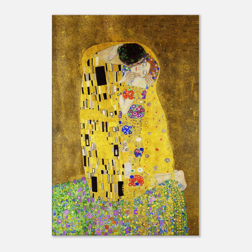 Artfulprints Canvas Gustav Klimt - The kiss canvas - 80x120 cm - Geel