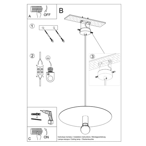 Sollux Lighting Hanglamp FLAVIO wit - 40x40x105cm