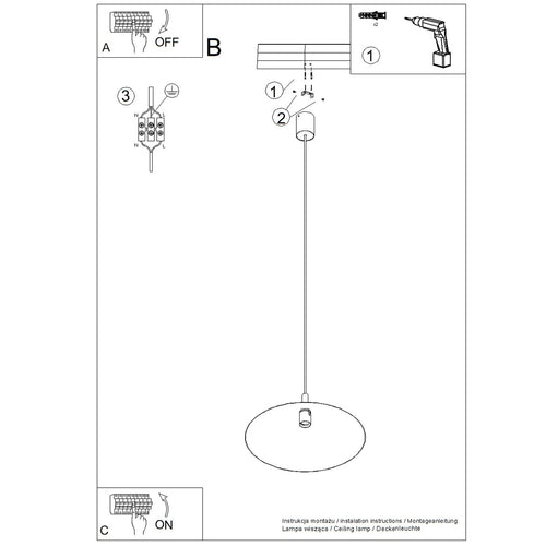 Sollux Lighting Hanglamp NOX 40 wit - 40x40x135cm