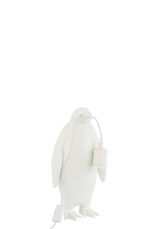 J-Line tafellamp Pinguïn - polyresin - wit - small