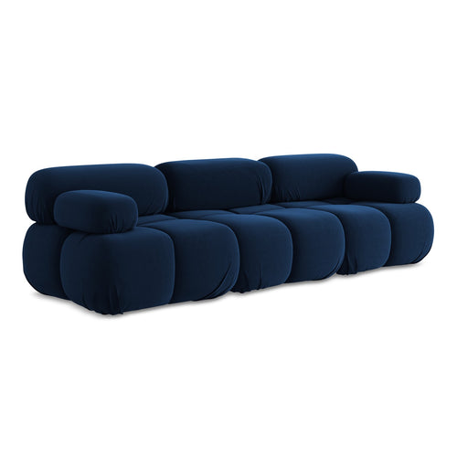 LaMiaSofa 3-zits bank Sanremo - velours - koningsblauw - 285x96x70