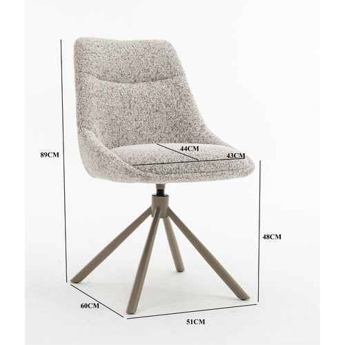 DÉJA Living Eetkamerstoel Malou - Beige/Taupe - Draaibaar - Set van 2 - vtwonen shop