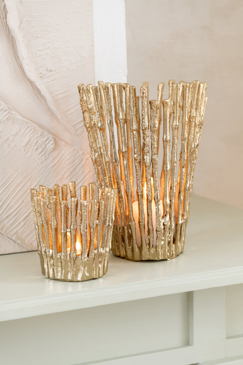 J-Line kaarshouder - aluminium - goud - large
