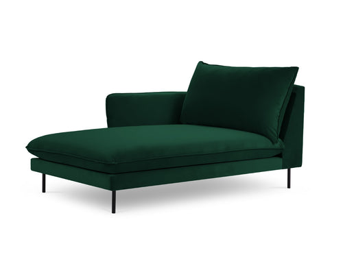 Cosmopolitan Design linker meridiaan Vienna flueel, flessengroen - 170x110x95cm