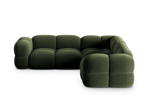 Cosmopolitan Design Hoekbank Loretto 4-zits, flueel groente - 250x250x68cm